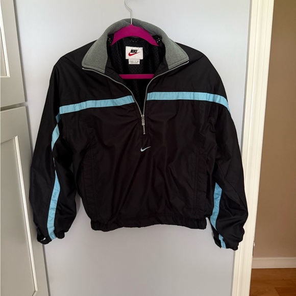 Vintage Nike Black and Blue Windbreaker Small Boys - Picture 1 of 4